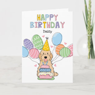 Tarjeta Apricot Cockapoo Cavapoo Perro Feliz cumpleaños
