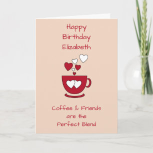 Tarjeta Apricot Coffee & Friends Festín de cumpleaños