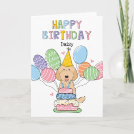 Tarjeta Apricot Labradoodle Dog Happy Birday Card