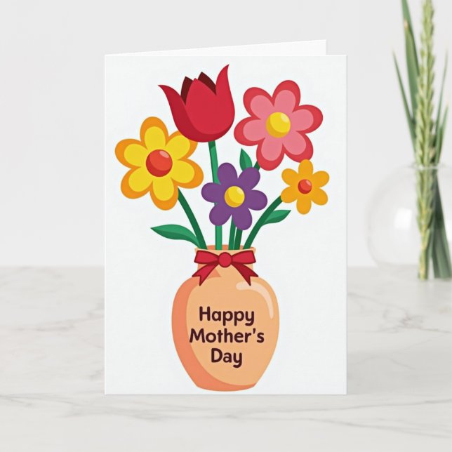 Tarjeta Apricot Vase Mothers Day Card (Anverso)