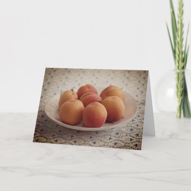 Tarjeta Apricots en un plato (Anverso)