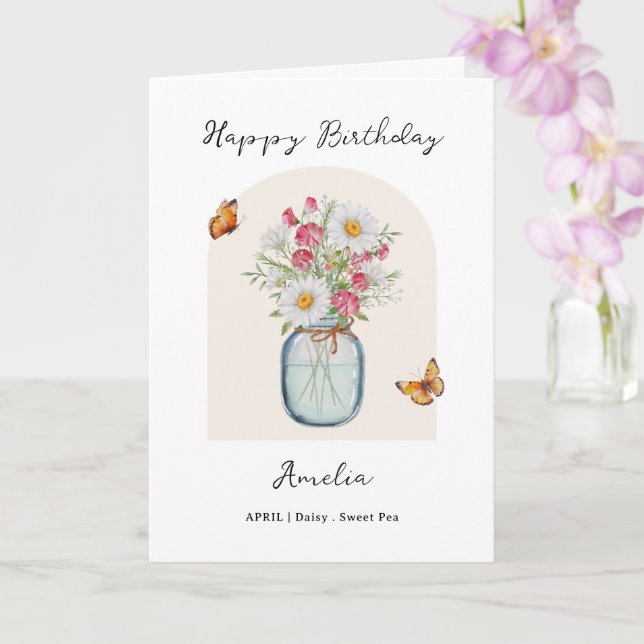 Tarjeta April Birth Month Flower Birthday (Orquídea)