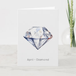 Tarjeta April Birthstone Diamond Happy Birday Card