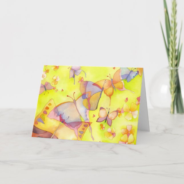 Tarjeta April Butterflies Birday Card (Anverso)