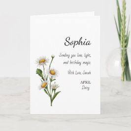 Tarjeta April Daisy Personalized Birthday