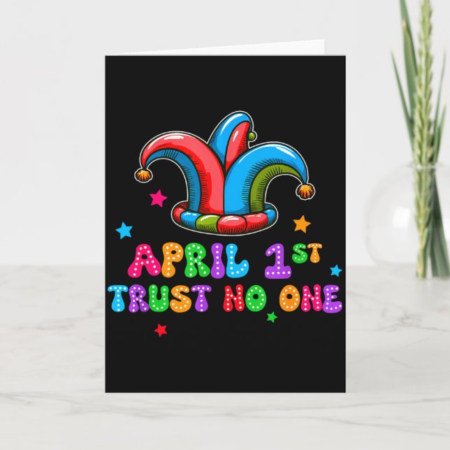 Tarjeta April Fool's Day Trust April 1st Prank Joke Gift  (Anverso)