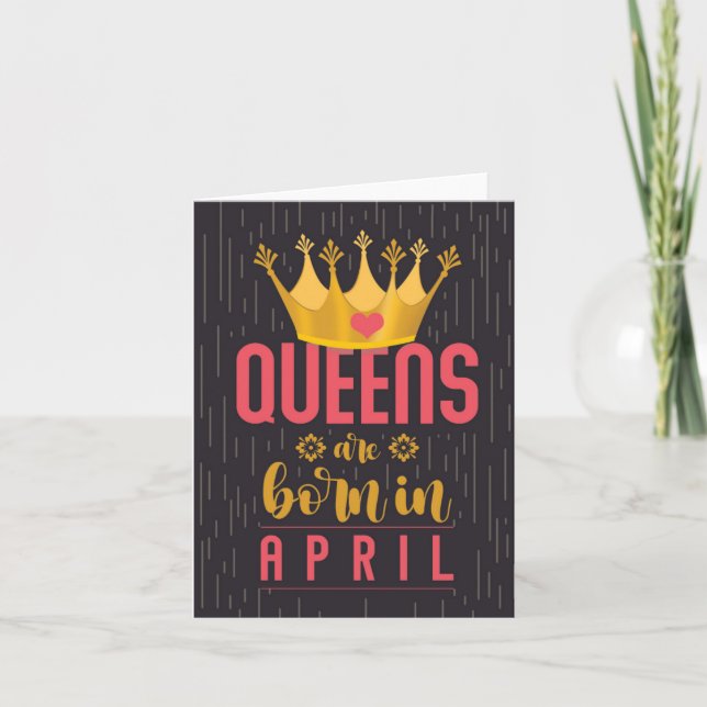Tarjeta April Queens Happy Birday Card (Anverso)