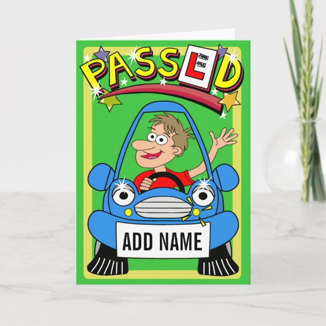 Tarjeta Aprobado el test, el nombre puede colocarse en la  (Anverso)