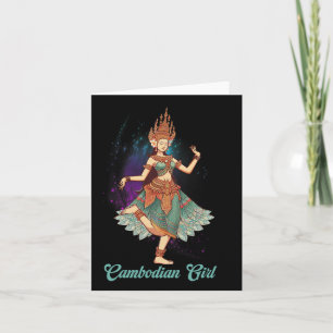 Tarjeta Apsara baila danza camboyana reina jemer camboyana