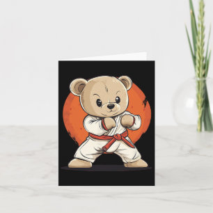Tarjeta Apunte Su Estilo Con Este Diseño De Oso De Karate