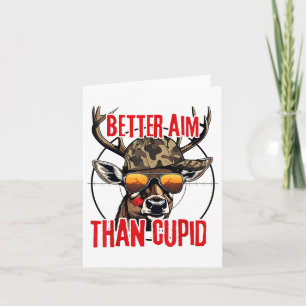 Tarjeta Apunto mejor que Cupido cazando el día de San Vale