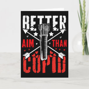 Tarjeta Apunto mejor que Cupido cazando el día de San Vale