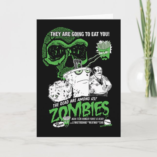 Tarjeta Aqua adolescente fuerza de hambre zombies Poster (Anverso)