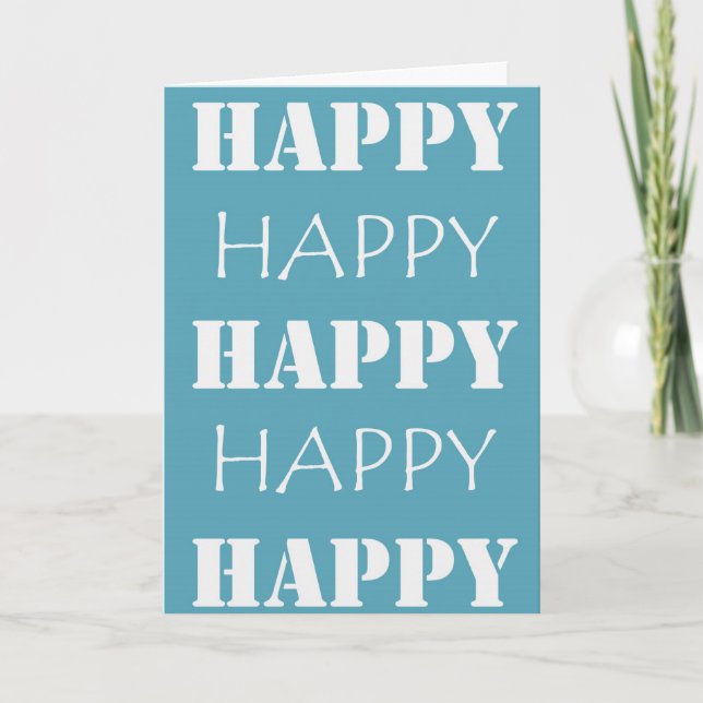 Tarjeta Aqua Blue Happy Birday (Anverso)