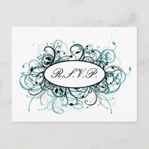 tarjeta aqua mod Wedding rsvp