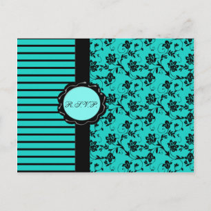 Tarjeta Aqua y Black R.S.V.P