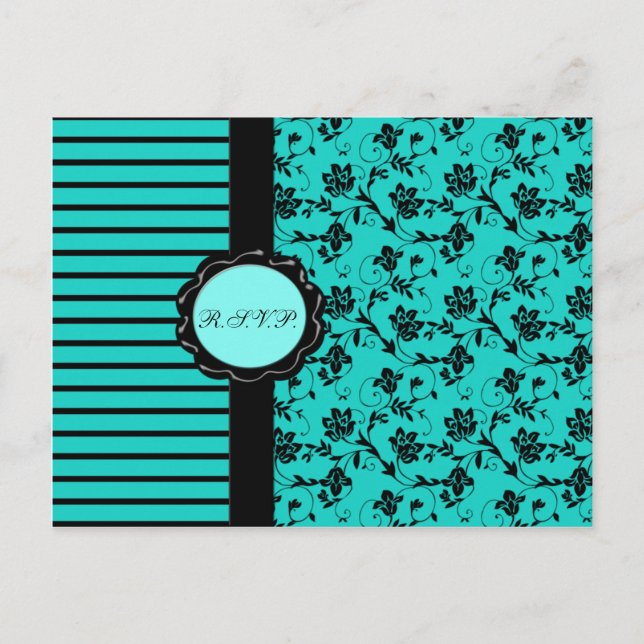 Tarjeta Aqua y Black R.S.V.P (Anverso)