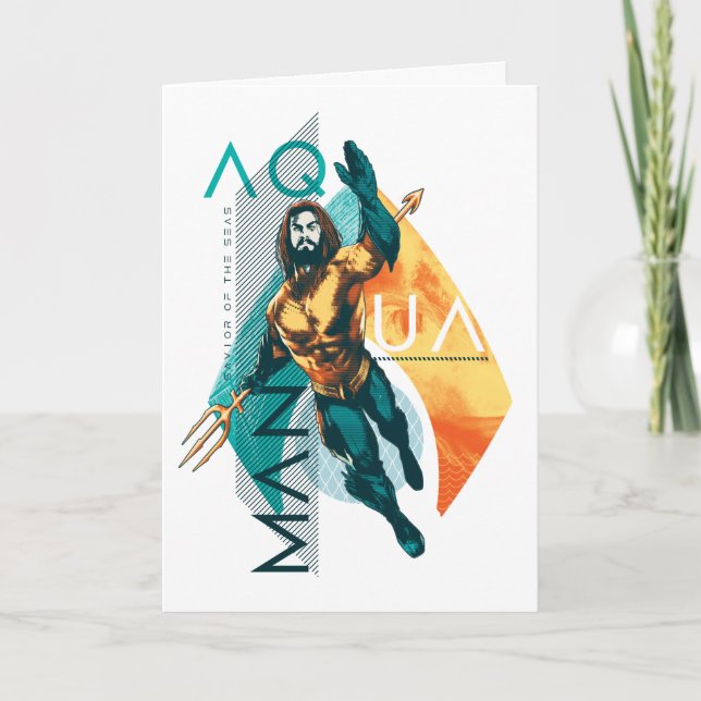 Tarjeta Aquaman | Collage modernista de Aquaman (Anverso)