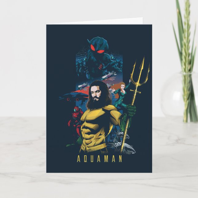Tarjeta Aquaman | Gráfico de Oriente, Mera y Manta Negra (Anverso)