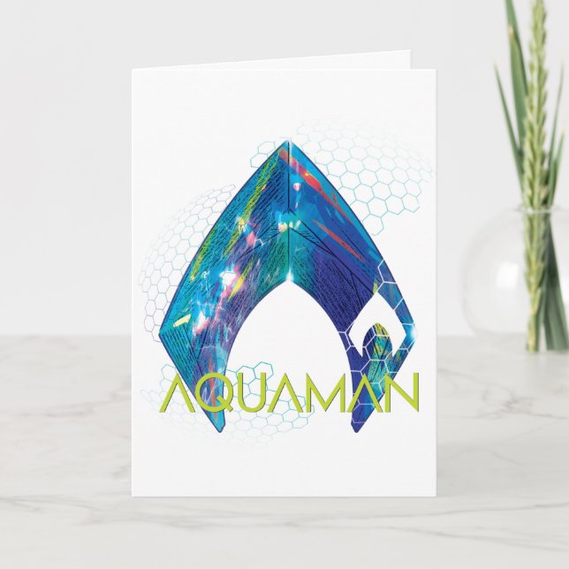 Tarjeta Aquaman | Logotipo de Aquaman Refractado (Anverso)