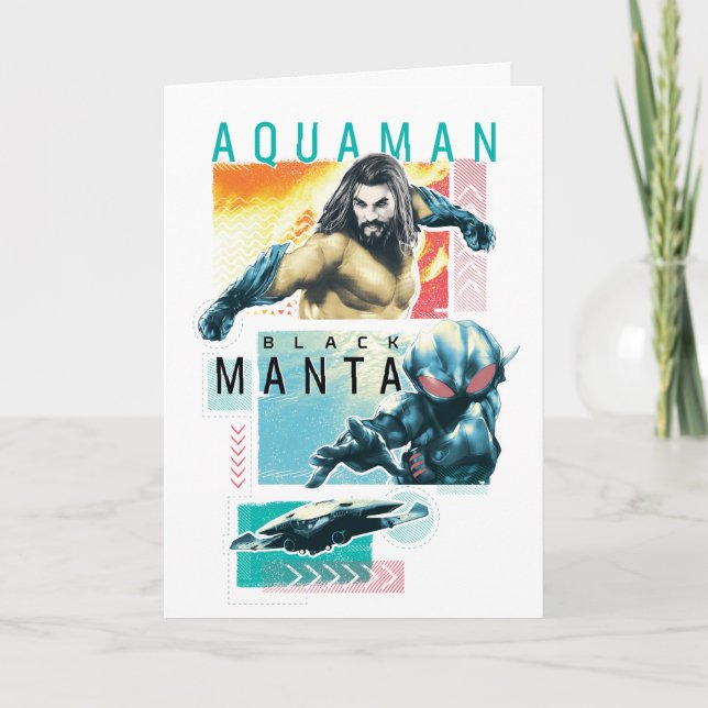 Tarjeta Aquaman | Modernist Aquaman & Black Manta Graphic (Anverso)