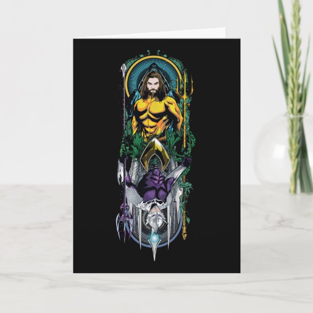 Tarjeta Aquaman | Panel Art Nouveau reversible Orin & Orm (Anverso)