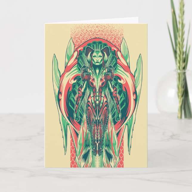 Tarjeta Aquaman | Queen Fisherman Art Nouveau Panel (Anverso)