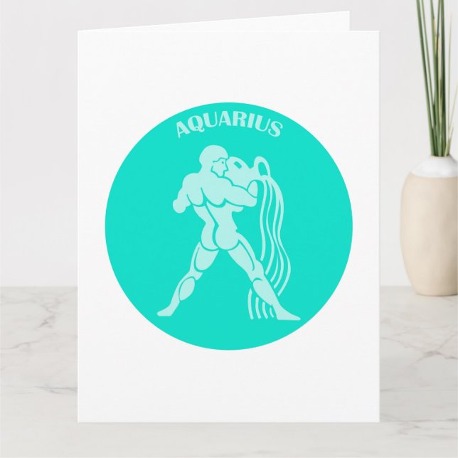 Tarjeta Aquarius, Rótulo Zodiaco, Horóscopo, Astrología (Anverso)