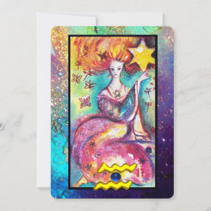TARJETA AQUARIUS, STAR TAROT ASTROLOGY ZODIAC CUMPLEAÑOS
