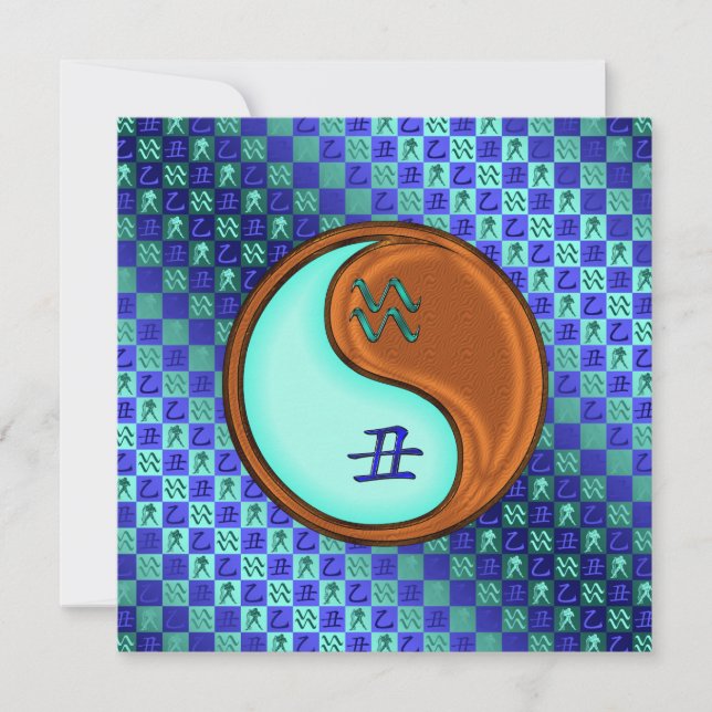 Tarjeta Aquarius y Wood Ox (Anverso)