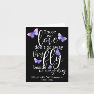 Tarjeta Aquellos que amamos memorial funeral mariposa
