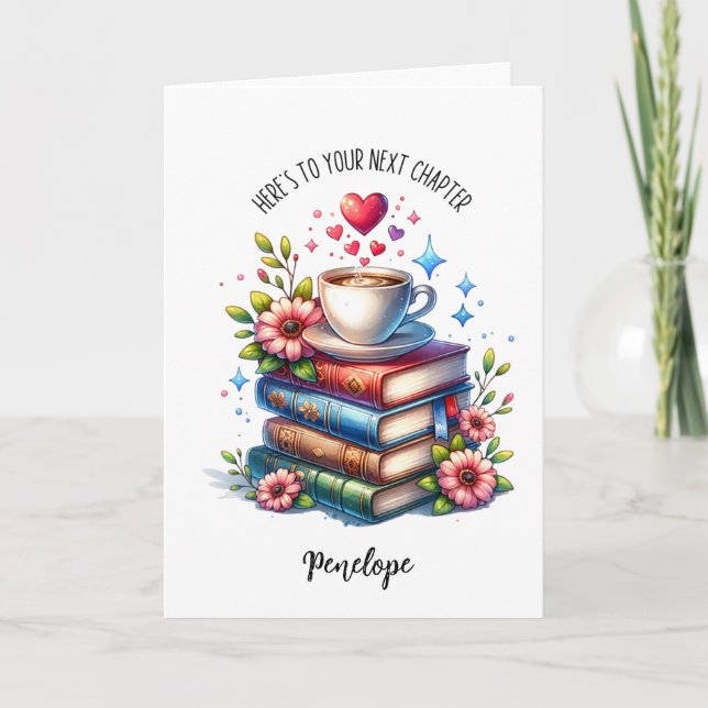 Tarjeta Aquí está a su siguiente capítulo (Anverso)