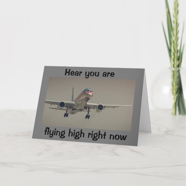 TARJETA AQUÍ ESTÁS VOLANDO CONGRAMAS ALTOS AHORA (Anverso)