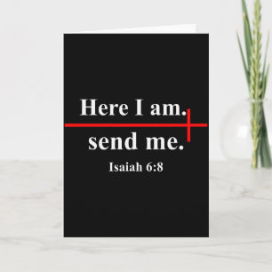 Tarjeta Aquí estoy envíame Isaías 6_8 Cruz Cristiana Bibli