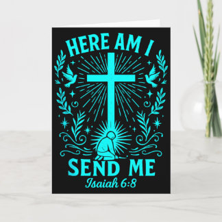 Tarjeta Aquí estoy envíame Isaías 6_8 Versículo de la Bibl