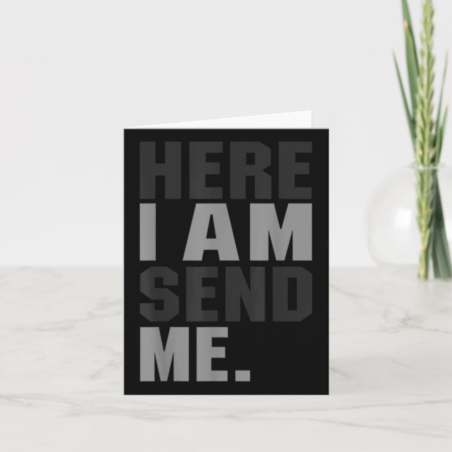 Tarjeta Aquí Estoy Enviándome Isaías 6 8 Cristo Fe Amor Po (Anverso)