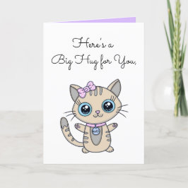 Tarjeta Aquí hay un gran abrazo para ti / Kitty lindo