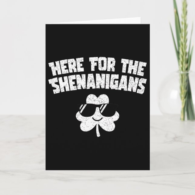 Tarjeta Aquí Para Shenanigans Funny St Patricks Day Hombre (Anverso)