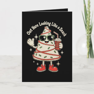 Tarjeta Aquí Pareciendo Un Pastel De Navidad En Forma De Á