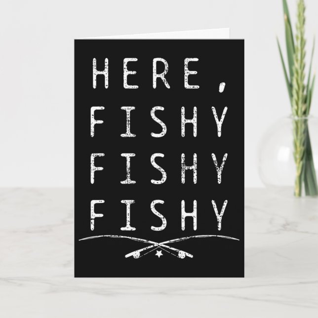 Tarjeta Aquí pescando pescador  (Anverso)