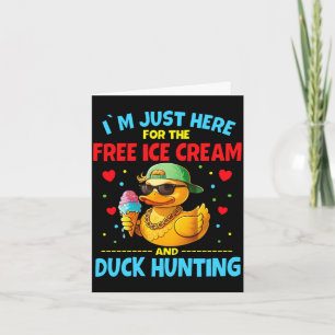 Tarjeta Aquí por el helado y la caza de patos