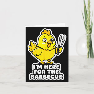Tarjeta Aquí por el pollo a la barbacoa humor divertido de