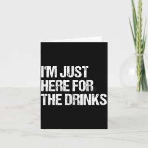 Tarjeta Aquí por las bebidas Disfraz divertido y simple de
