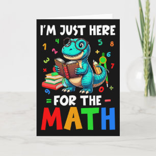Tarjeta Aquí por las matemáticas Cute T-rex Número de cont
