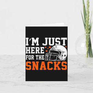 Tarjeta Aquí por los snacks fútbol americano divertido muj