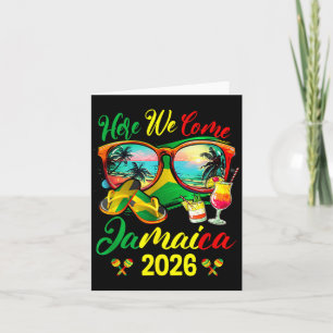 Tarjeta Aquí viene Jamaica 2026 vacaciones familiares Matc