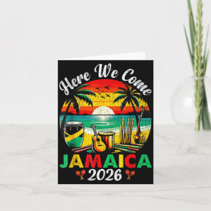 Tarjeta Aquí viene Jamaica 2026 Viaje de chicas de verano