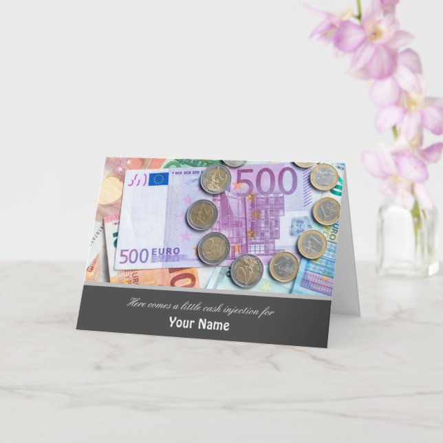 Tarjeta ¡Aquí viene una pequeña inyección de dinero! (Orquídea)