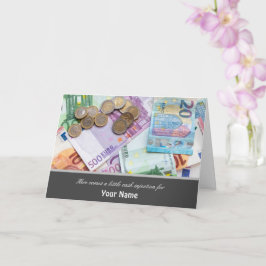 Tarjeta Aquí viene una pequeña inyección de dinero para us