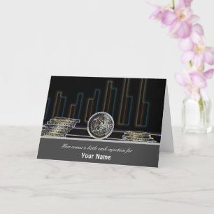 Tarjeta Aquí viene una pequeña inyección de dinero para us